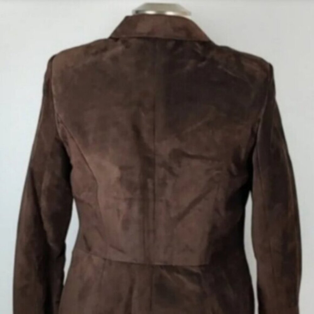 NWOT 100% Suede Danier Jacket Lined Size Womens 10-12 Brown - Picture 6 of 11